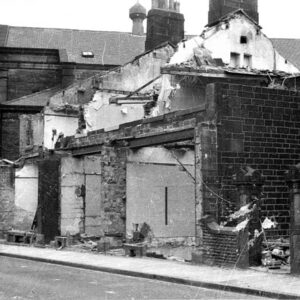Demolition of Shops on Bridge Lanes, Hebden Bridge, 1971