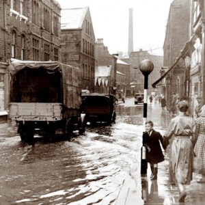 Flood in Hebden Bridge in the 1950s