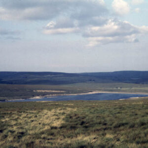 Looking across Gorple Bottom Reservoir to Walshaw Dean, 28th Aug 1959