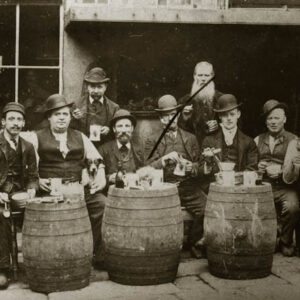 Group Outside a Pub in Hebden Bridge c1897