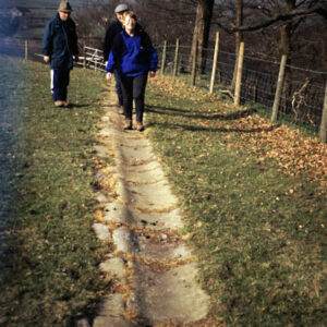 Eric, John, Lucy on Packhorse Track, Shaw Farm, Todmorden