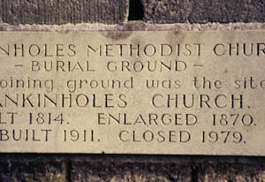 Mankinholes Methodist Church plaque
