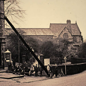 Felling Telegraph pole, Birdcage Walk, Todmorden