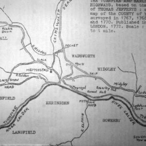 Turnpike and earlier Highways map of 1772