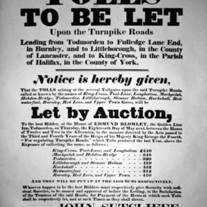 "Tolls to be Let" poster, 1826