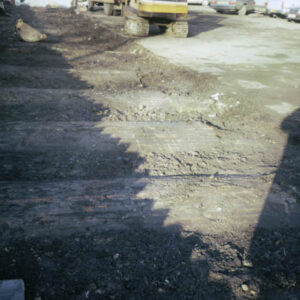 Old buried brick structures exposed